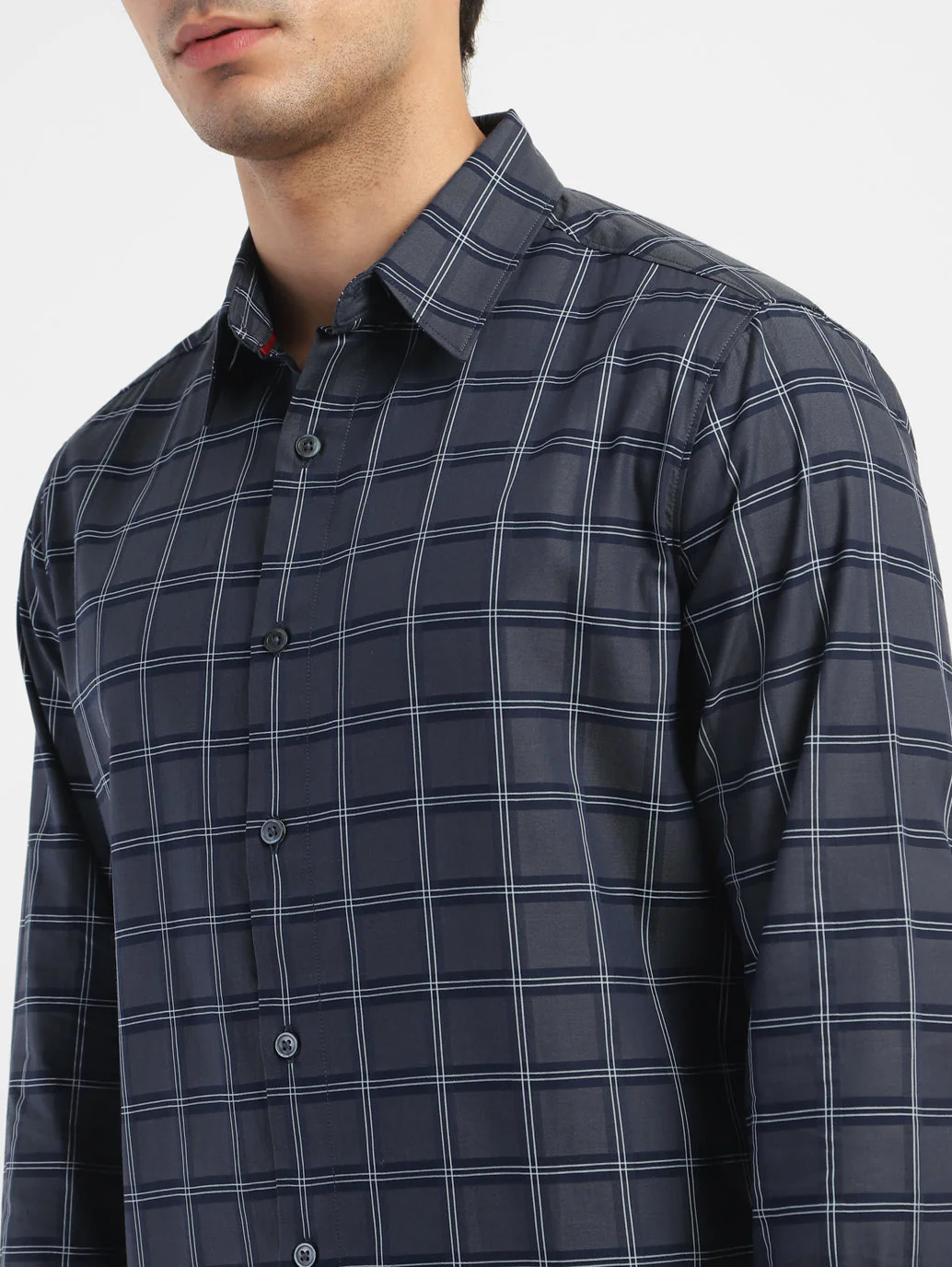 Men's Checkered Spread Collar Shirt - Image 6