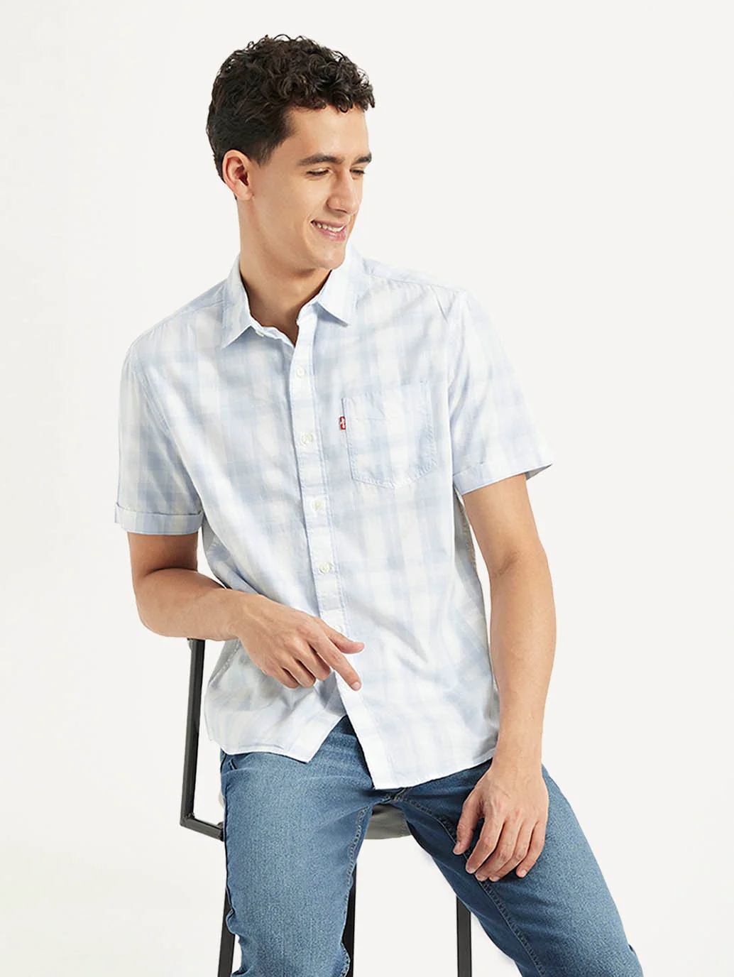 Men's Checked Slim Fit Oxford Shirt