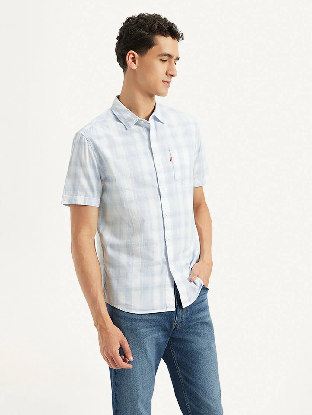 Men's Checked Slim Fit Oxford Shirt - Image 5