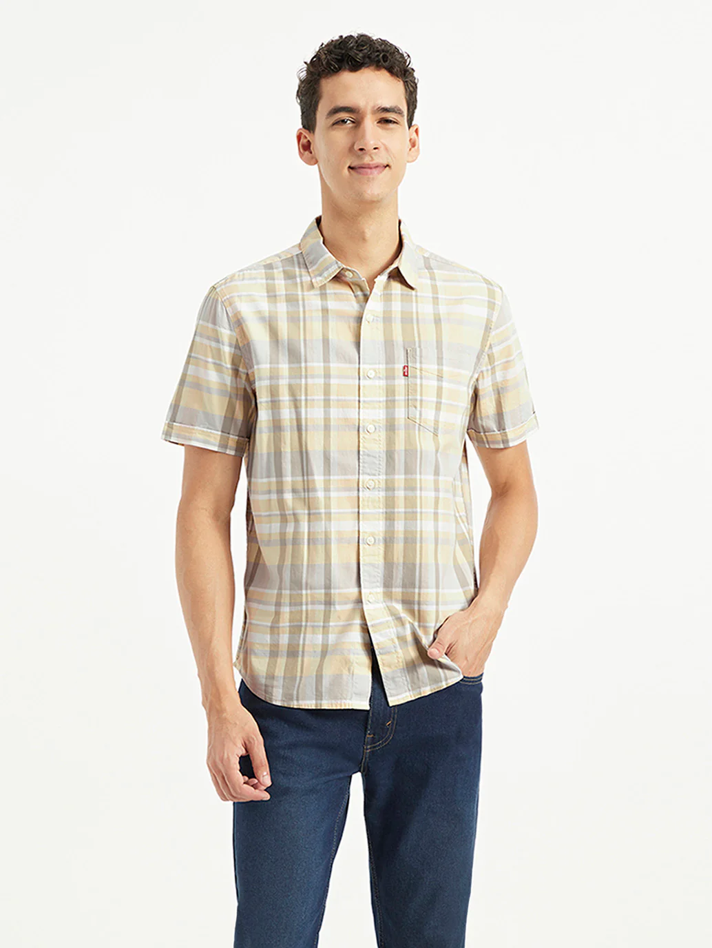 Men's Checkered Slim Fit Oxford Shirt - Image 2