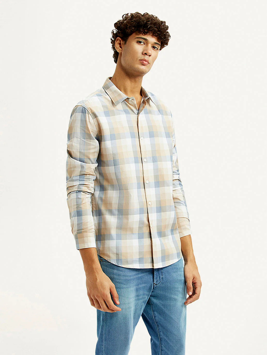 Men's Checkered Multi Color Slim Fit Shirt - Image 2