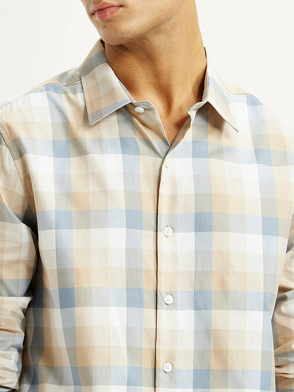 Men's Checkered Multi Color Slim Fit Shirt - Image 4