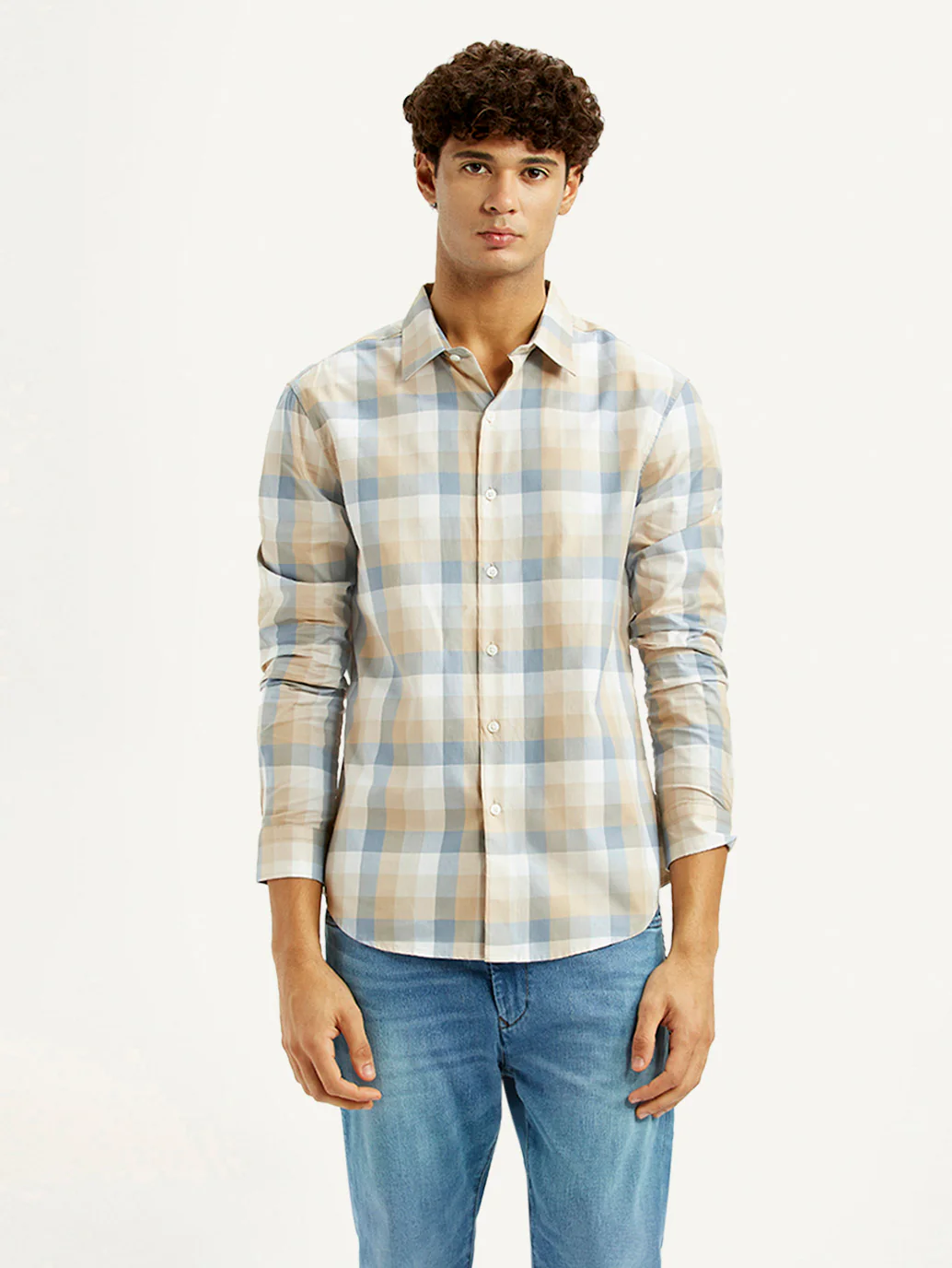 Men's Checkered Multi Color Slim Fit Shirt - Image 5
