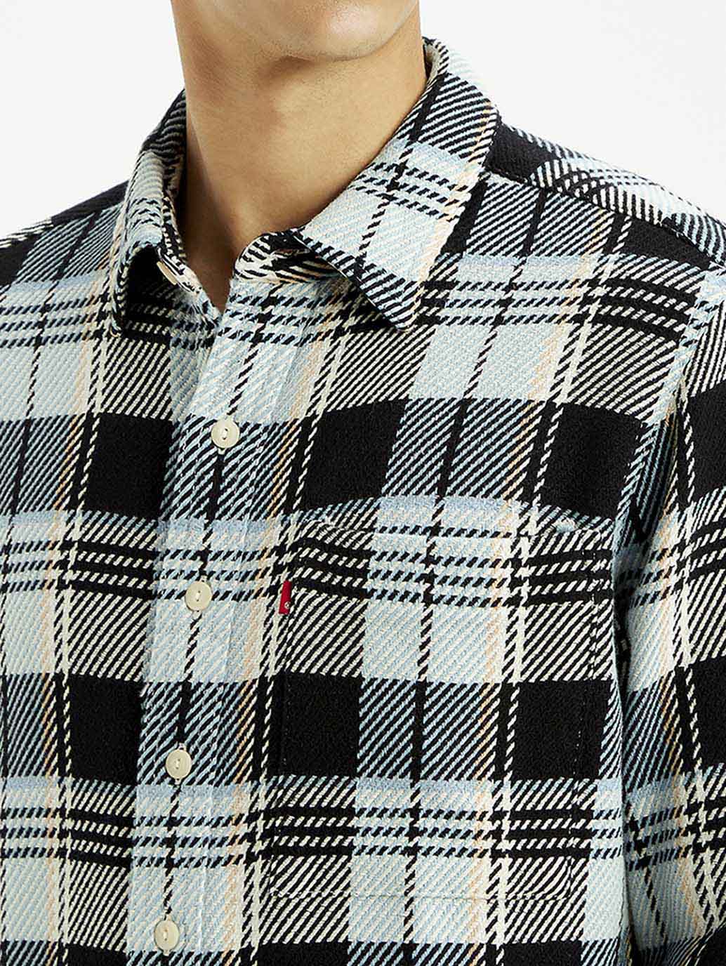 Men's Checkered Multi Color Relaxed Fit Plaid Shirt - Image 3