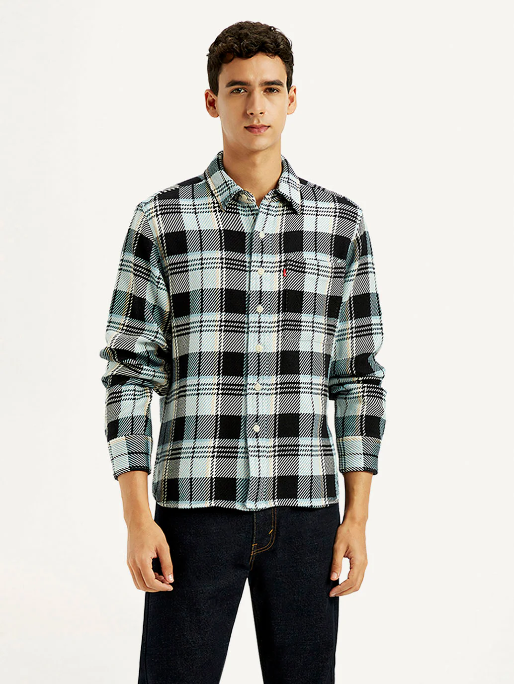 Men's Checkered Multi Color Relaxed Fit Plaid Shirt - Image 4