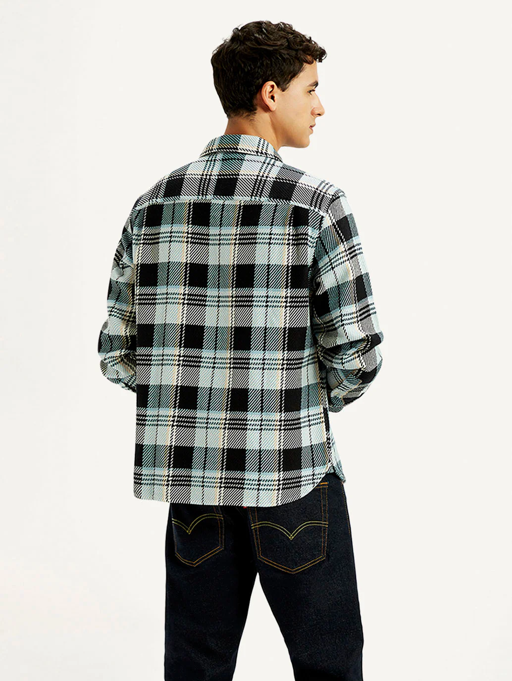 Men's Checkered Multi Color Relaxed Fit Plaid Shirt - Image 5