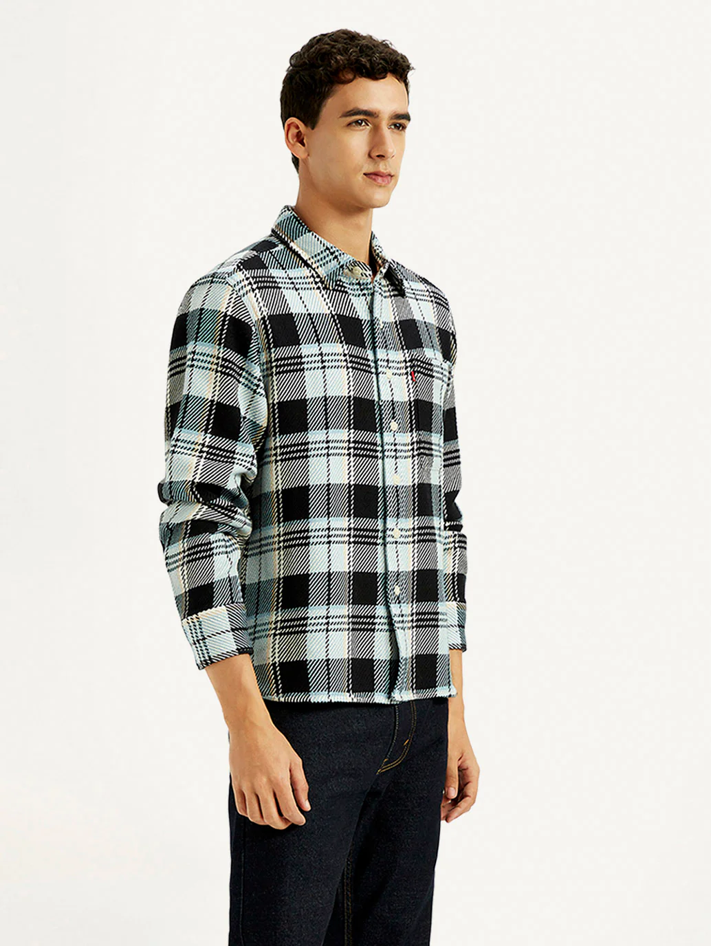 Men's Checkered Multi Color Relaxed Fit Plaid Shirt - Image 6