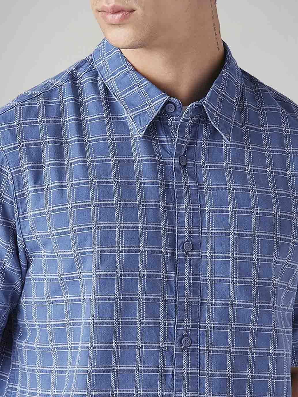 Men's Checkered Boxy Fit Shirt - Image 4