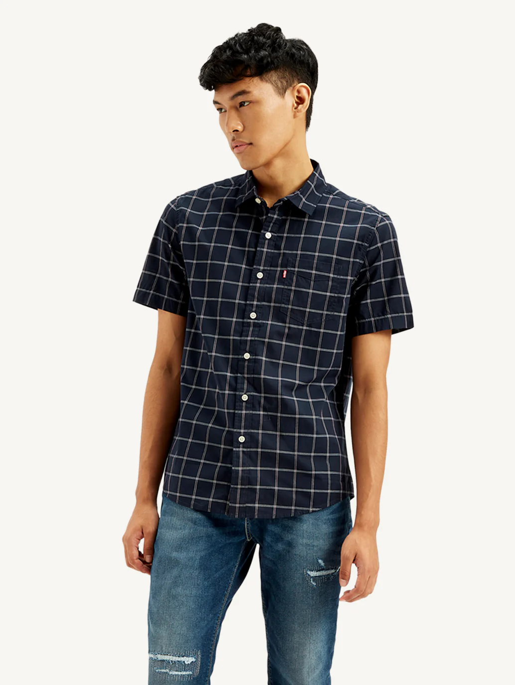 Men's Checkered Collar Neck Shirt - Image 2