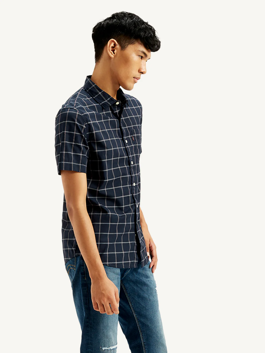 Men's Checkered Collar Neck Shirt - Image 4