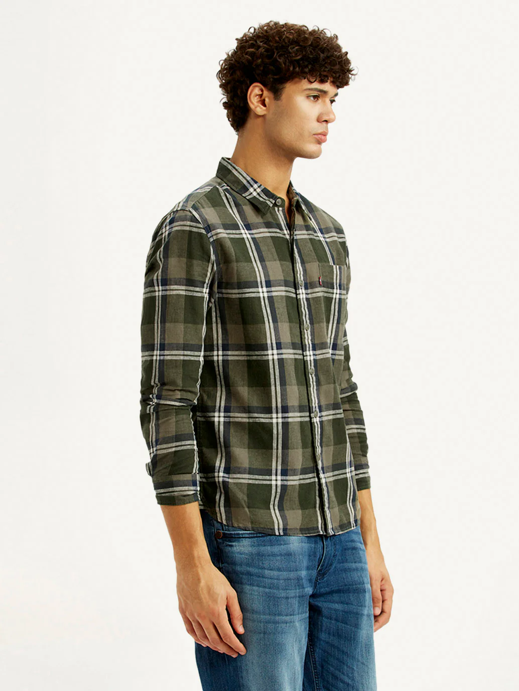 Men's Checkered Multi Color Slim Fit Linen Shirt - Image 5