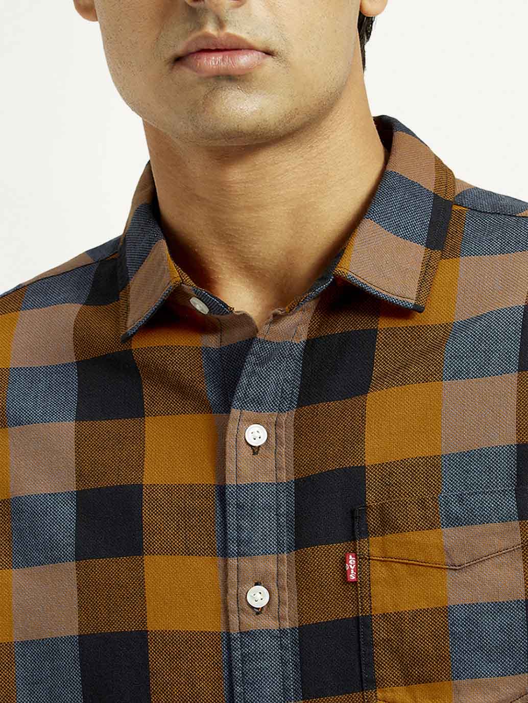 Men's Checkered Multi Color Slim Fit Shirt - Image 3