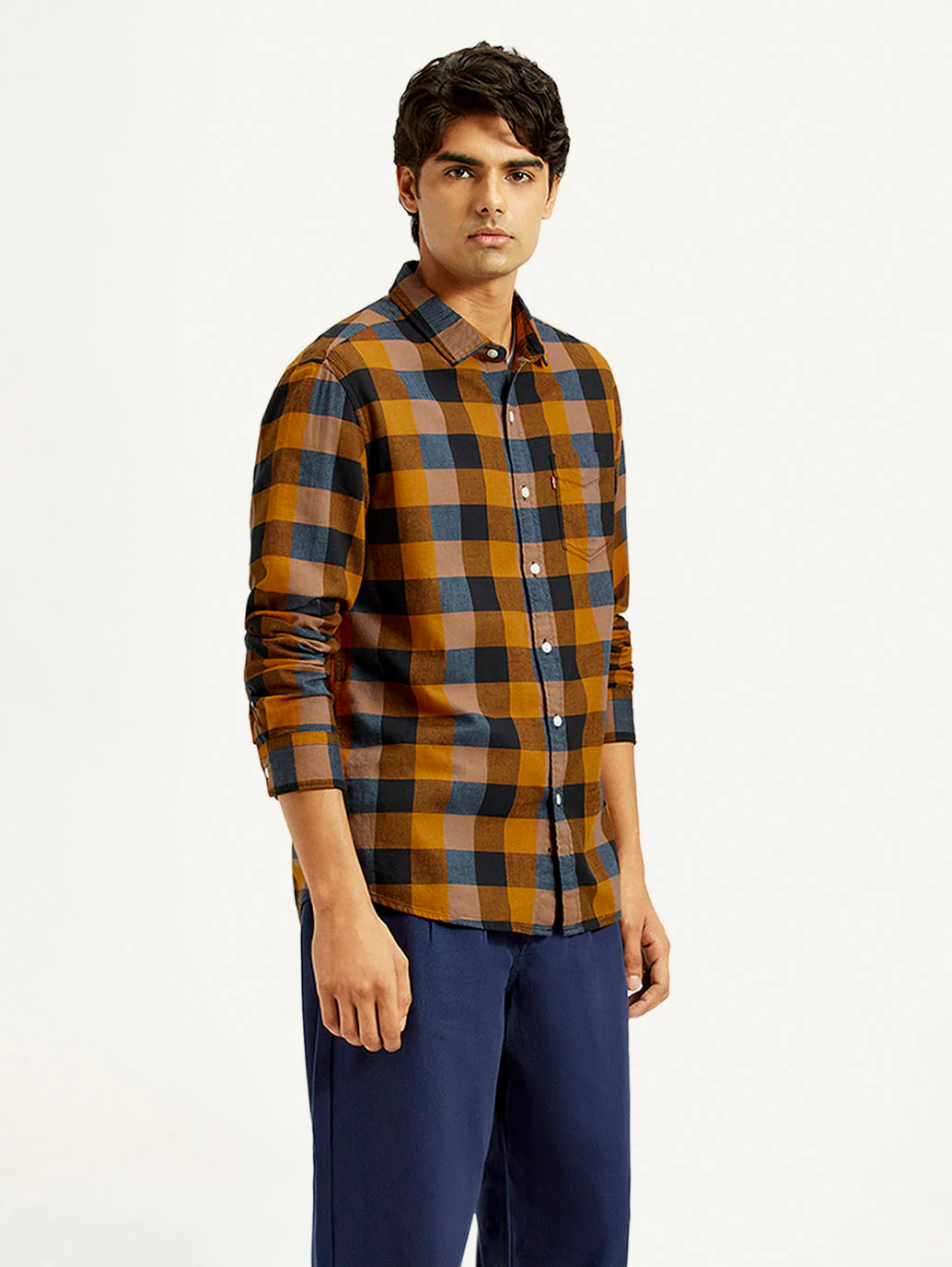 Men's Checkered Multi Color Slim Fit Shirt - Image 4