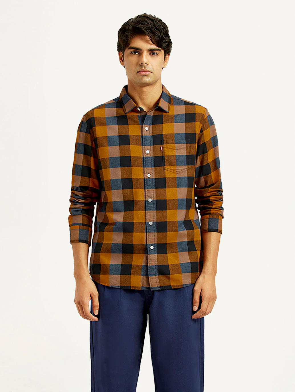 Men's Checkered Multi Color Slim Fit Shirt - Image 5