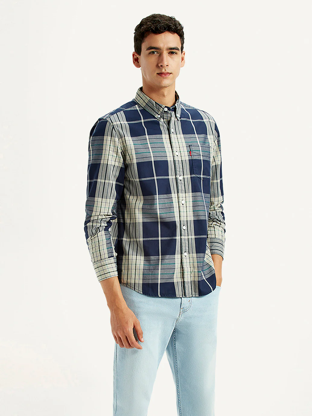 Men's Checkered Multi Color Slim Fit Shirt - Image 4