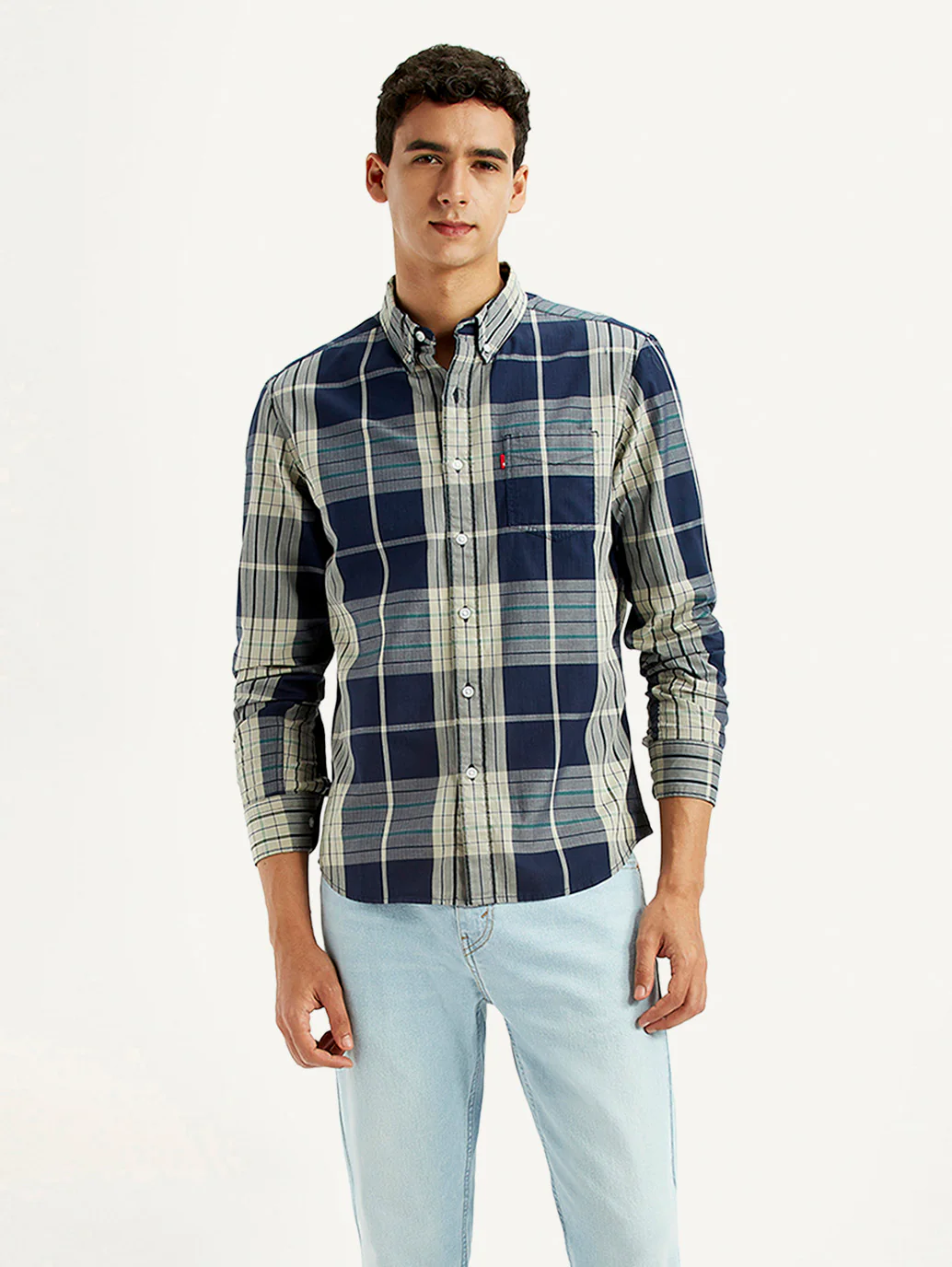 Men's Checkered Multi Color Slim Fit Shirt - Image 5