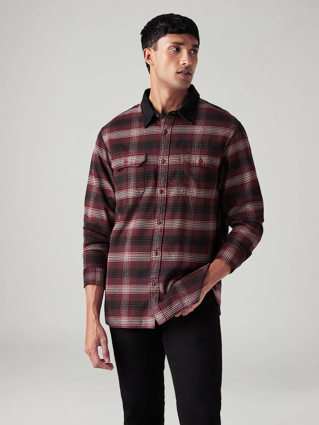 Men's Checkered Relaxed Fit Flannel Shirt - Image 2