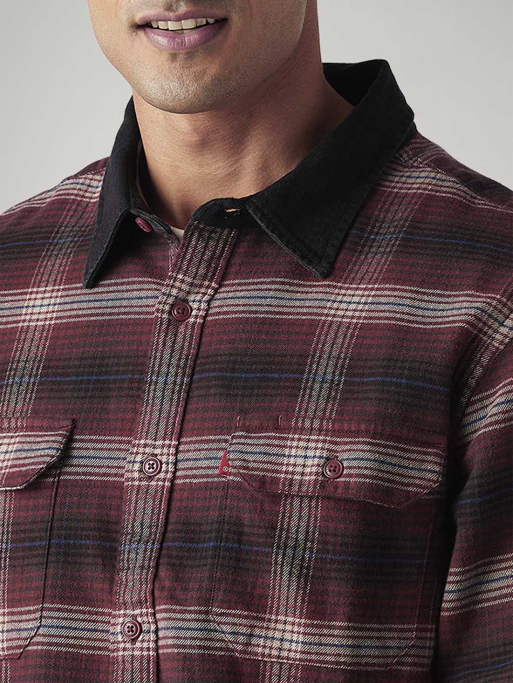 Men's Checkered Relaxed Fit Flannel Shirt - Image 4