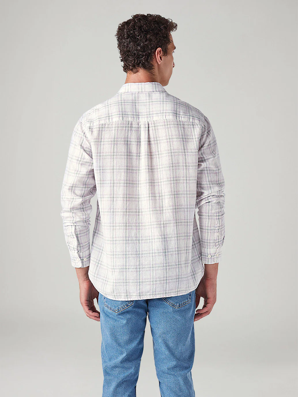Men's Checkered Slim Fit Linen Shirt - Image 2