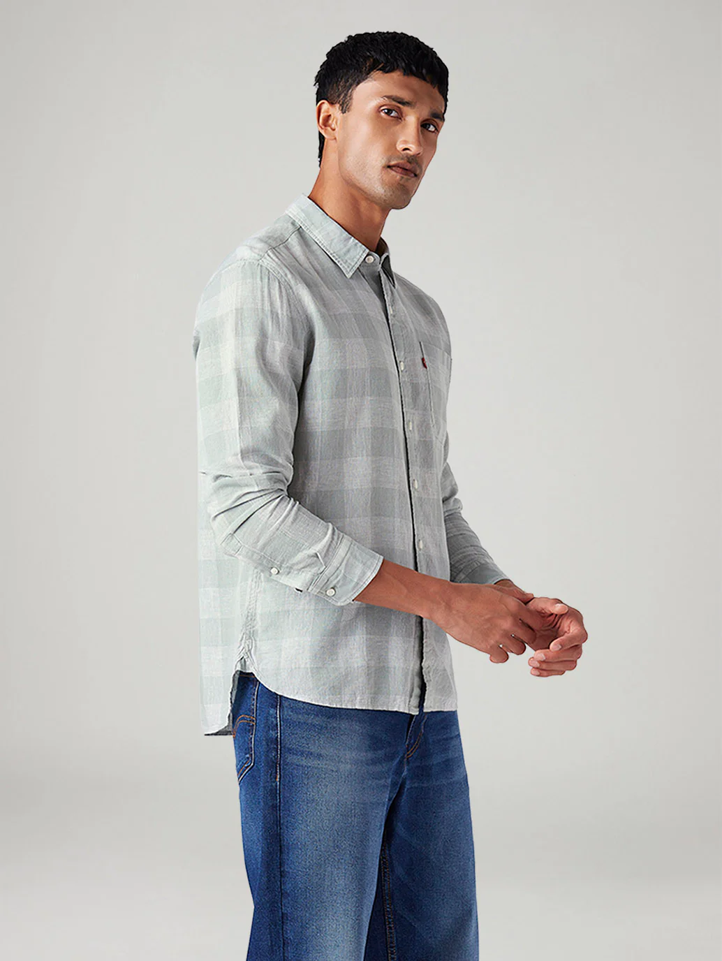 Men's Checkered Slim Fit Linen Shirt - Image 5