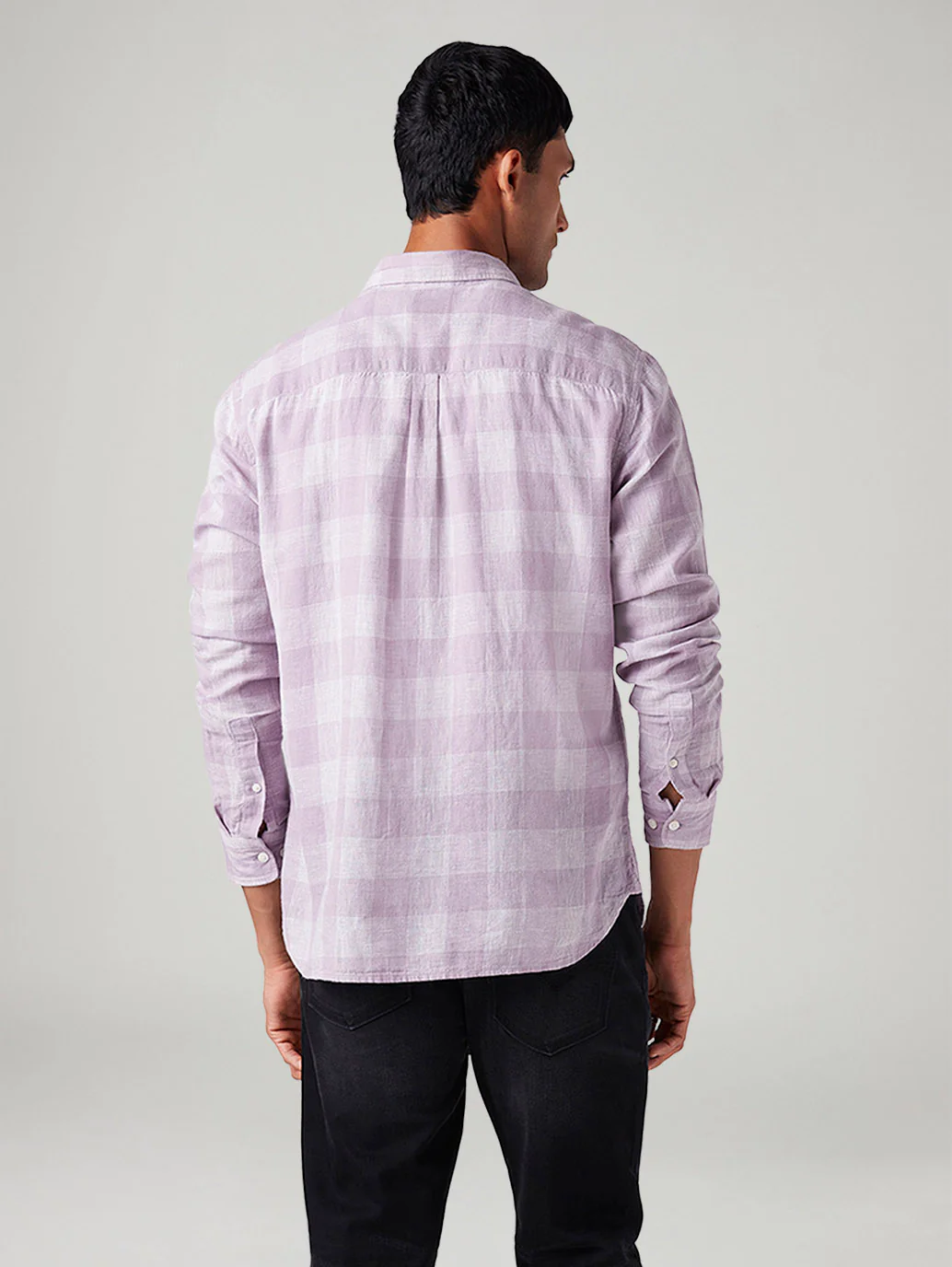Men's Checkered Slim Fit Linen Shirt - Image 3