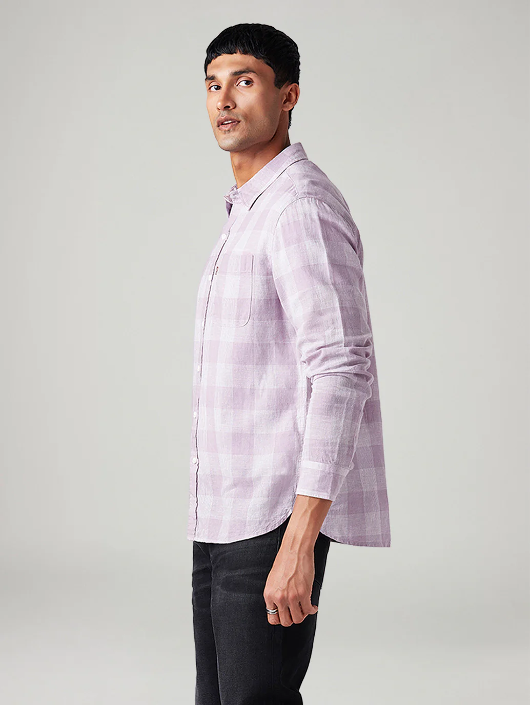 Men's Checkered Slim Fit Linen Shirt - Image 5