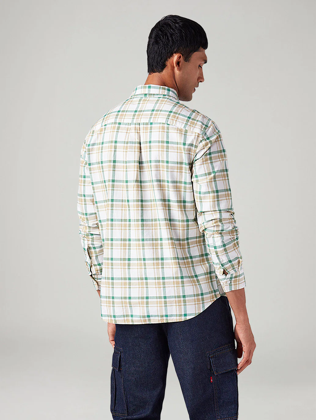 Men's Checkered Slim Fit Oxford Shirt - Image 3