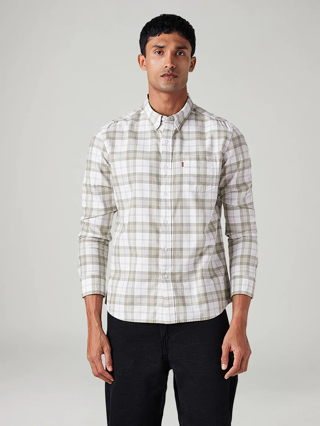 Men's Checkered Slim Fit Oxford Shirt - Image 2