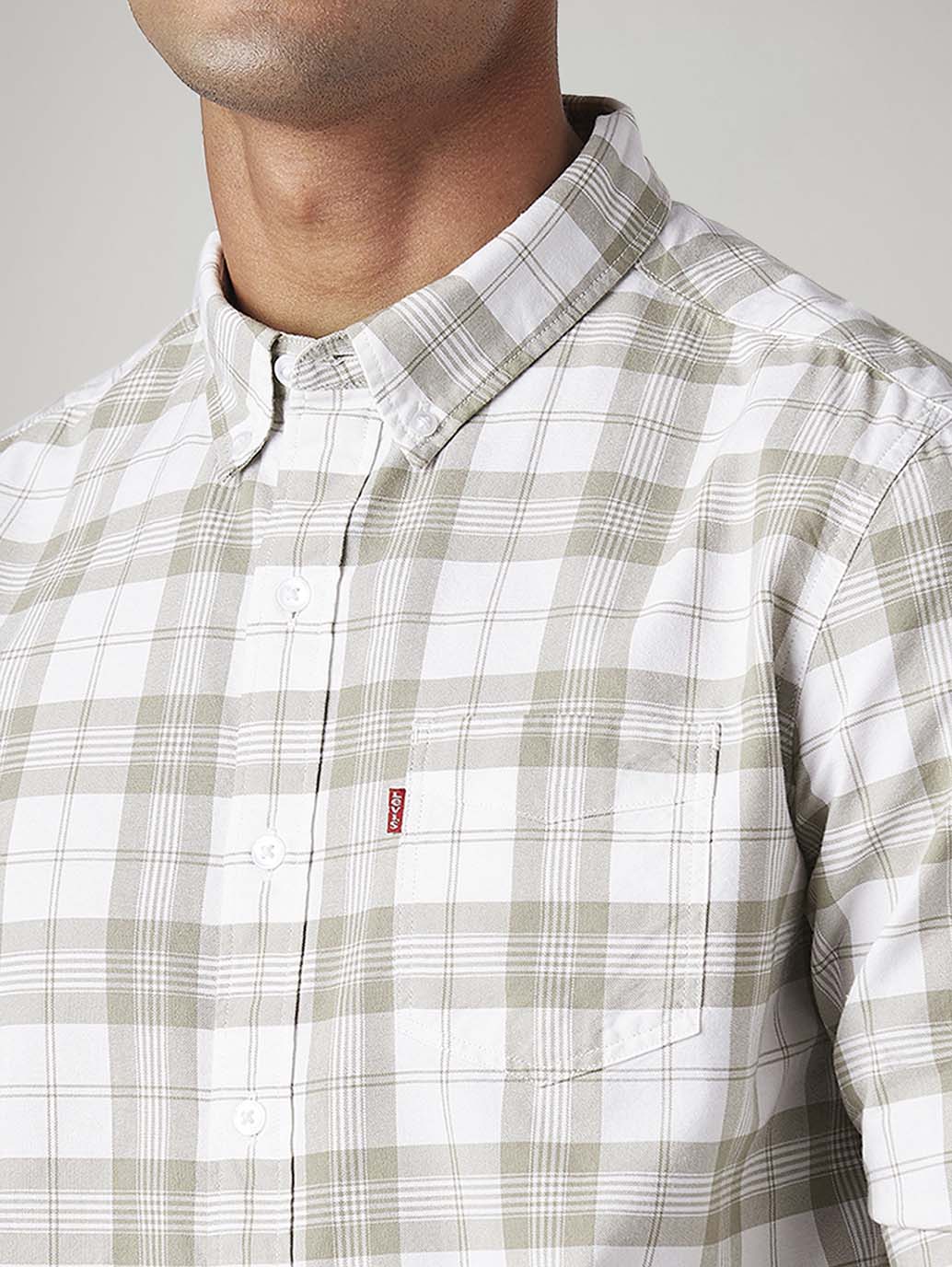 Men's Checkered Slim Fit Oxford Shirt - Image 4