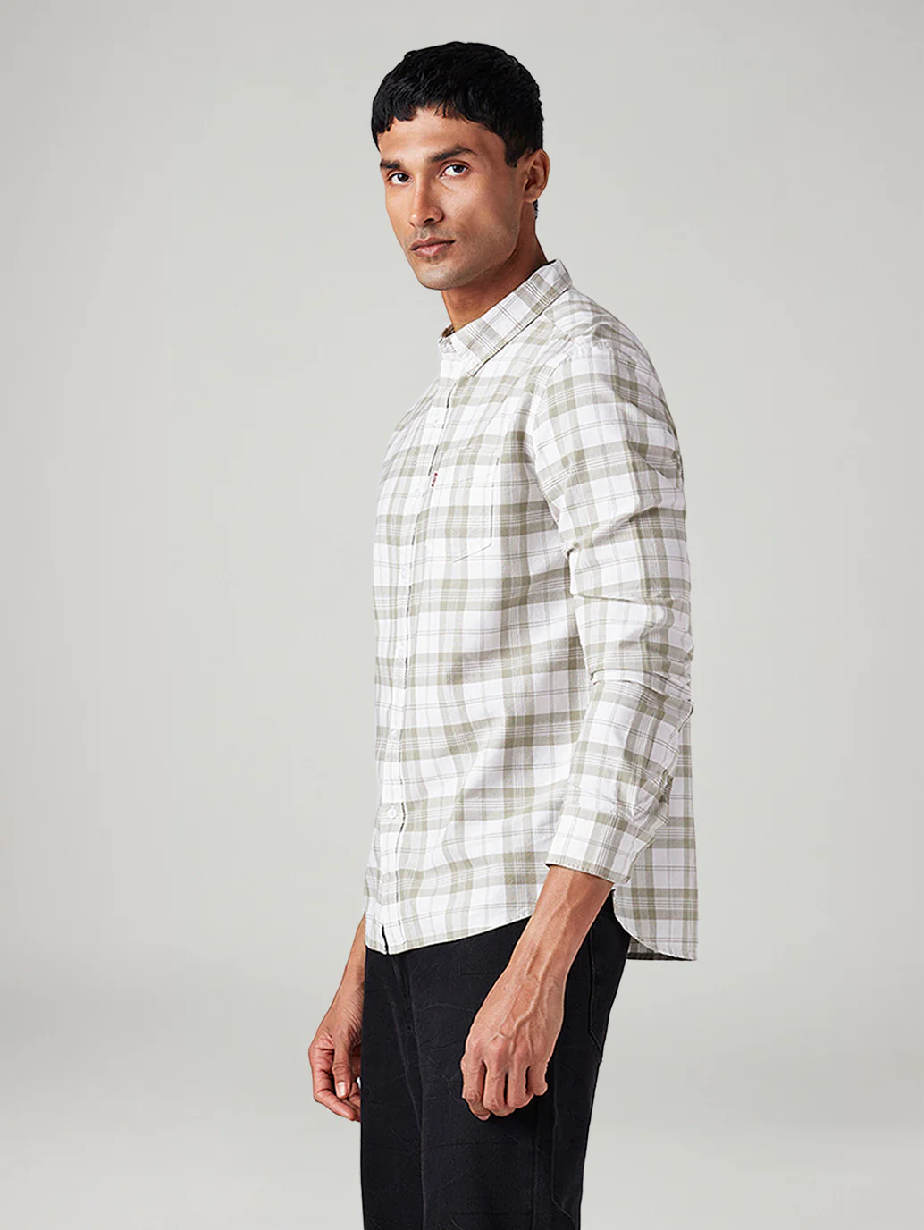 Men's Checkered Slim Fit Oxford Shirt - Image 5