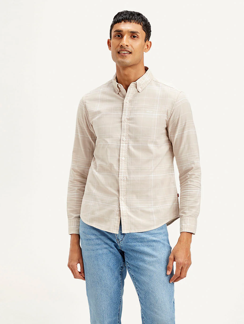 Men's Checkered Slim Fit Oxford Shirt - Image 2