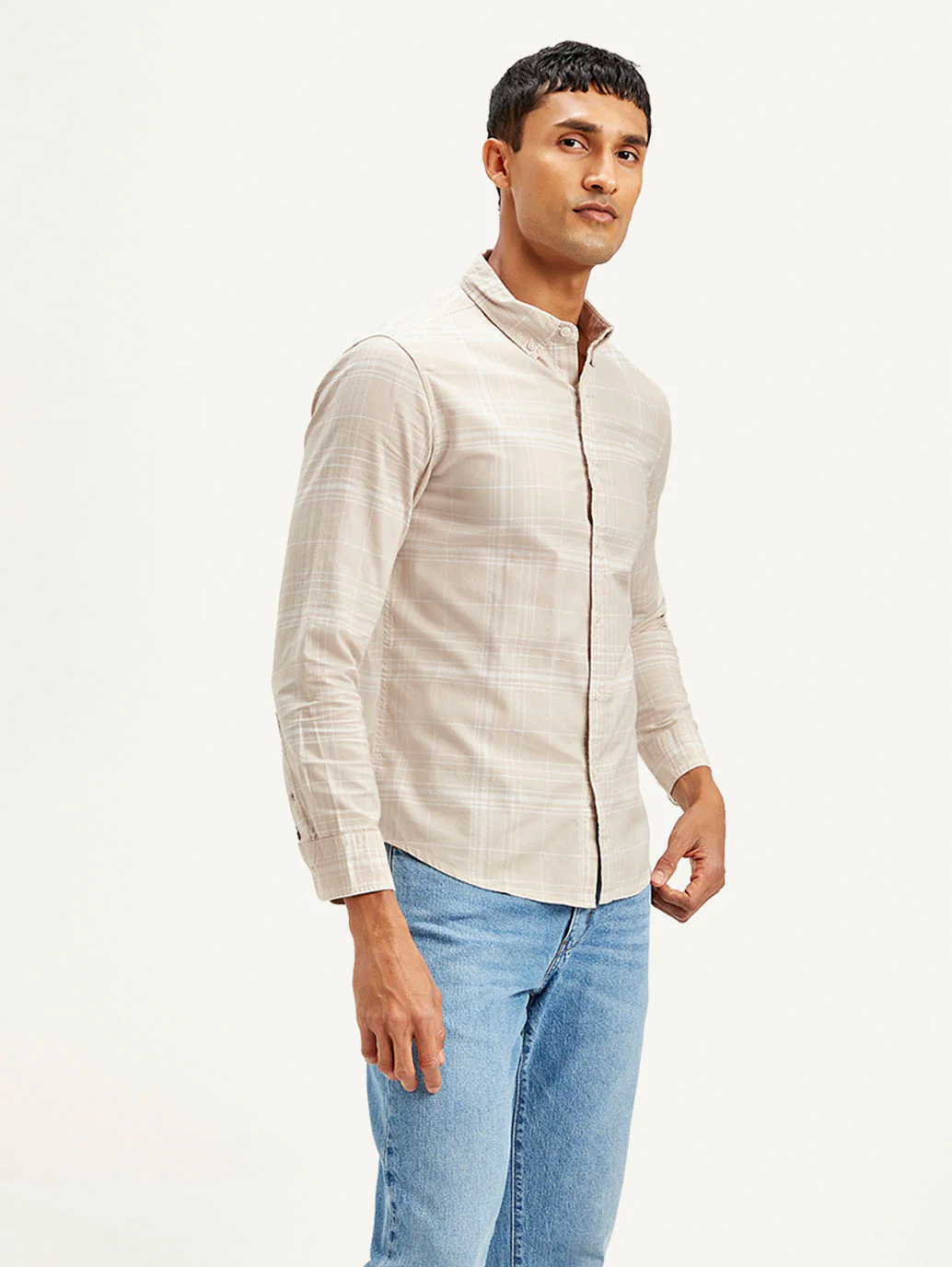 Men's Checkered Slim Fit Oxford Shirt - Image 5
