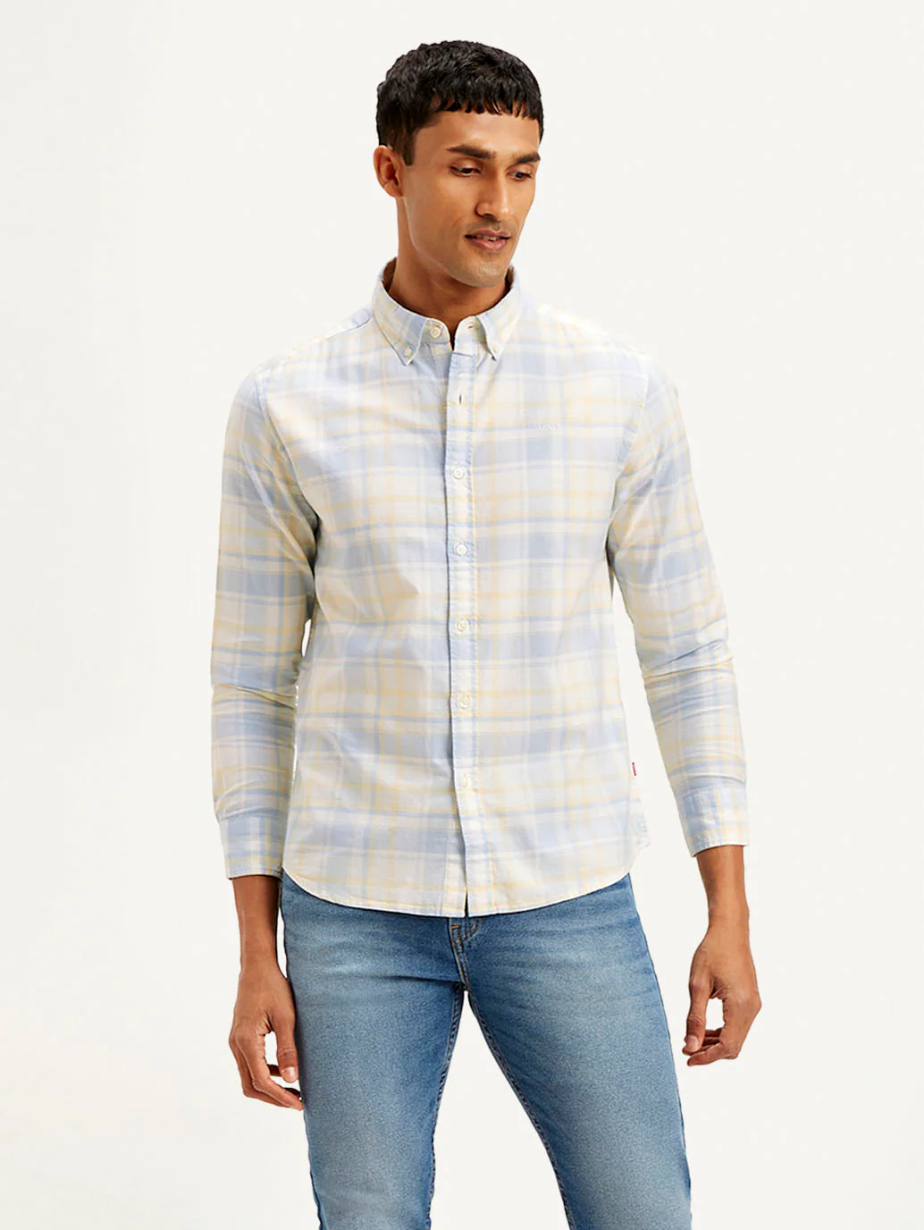 Men's Checkered Slim Fit Oxford Shirt - Image 2
