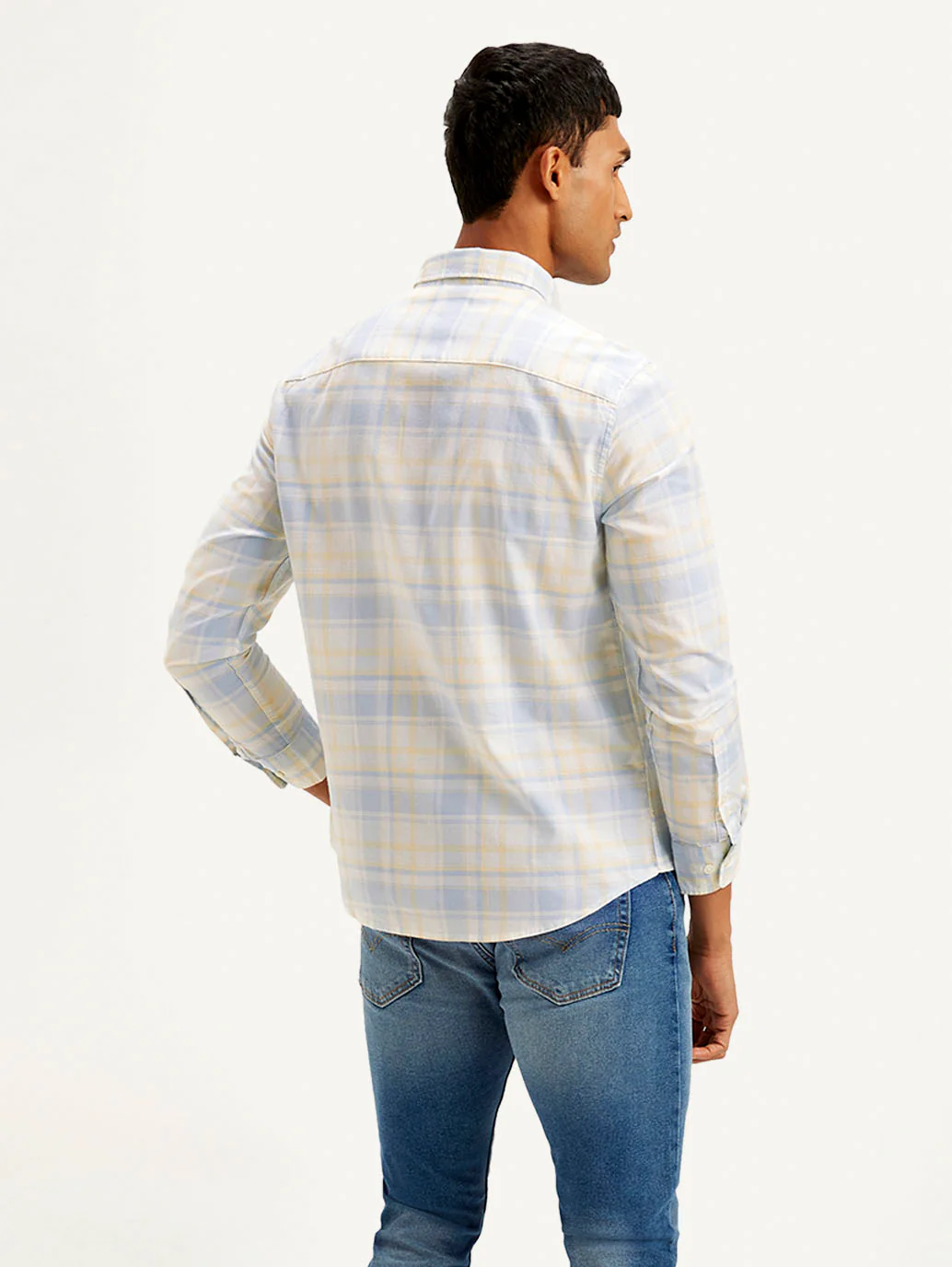 Men's Checkered Slim Fit Oxford Shirt - Image 3