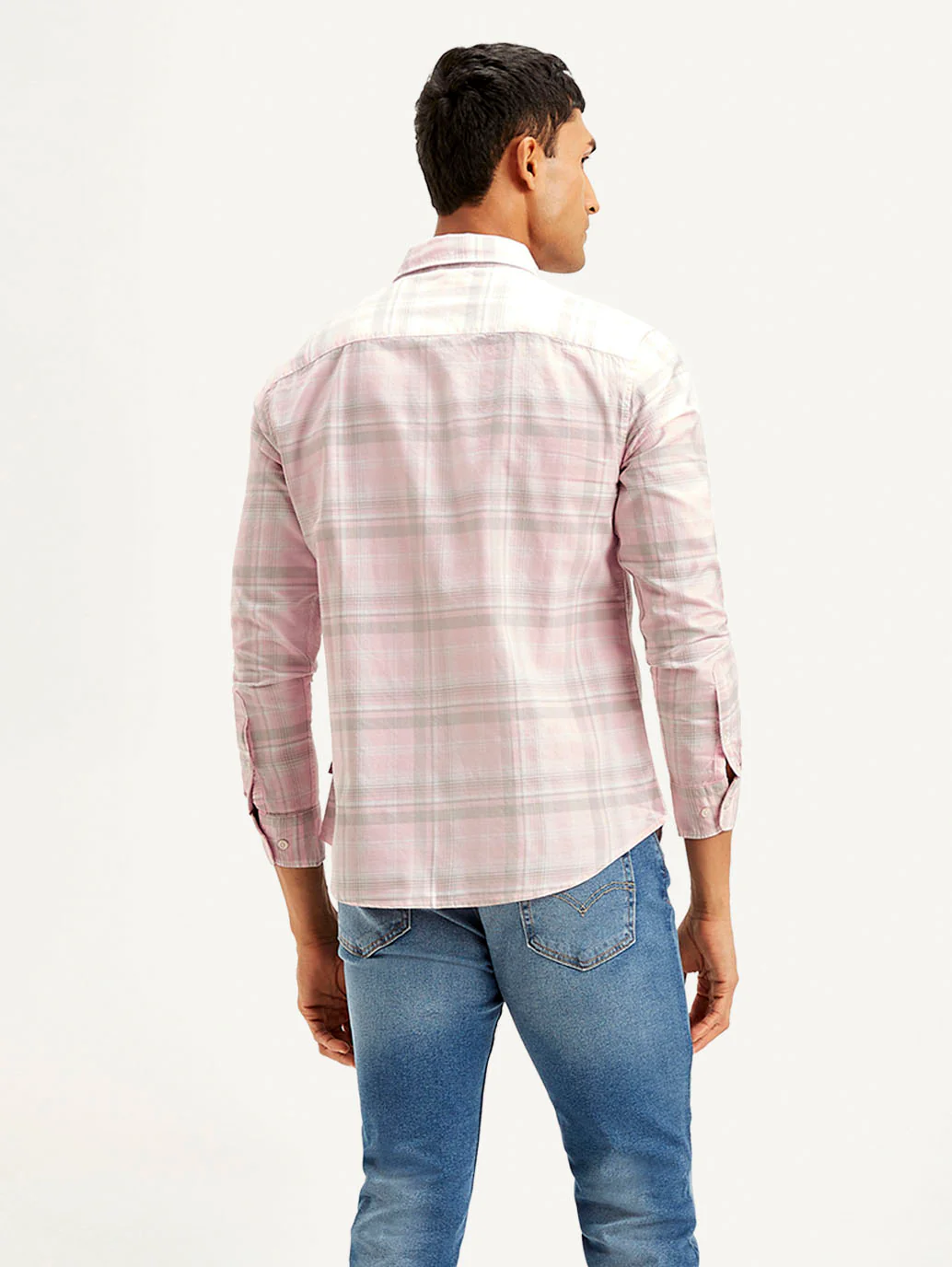 Men's Checkered Slim Fit Oxford Shirt - Image 3
