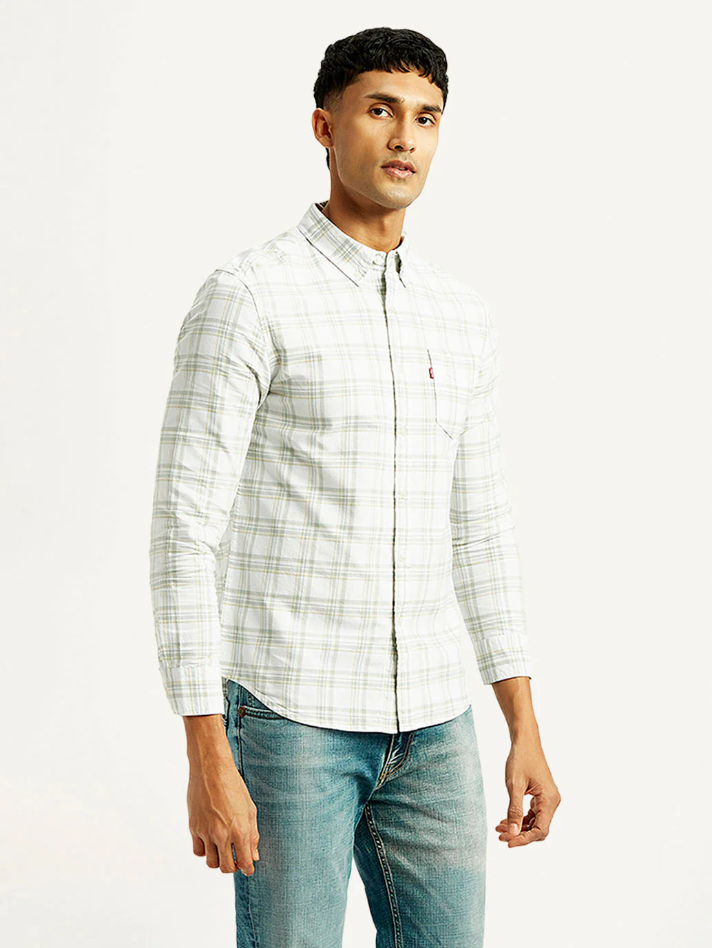 Men's Checkered Slim Fit Oxford Shirt - Image 6