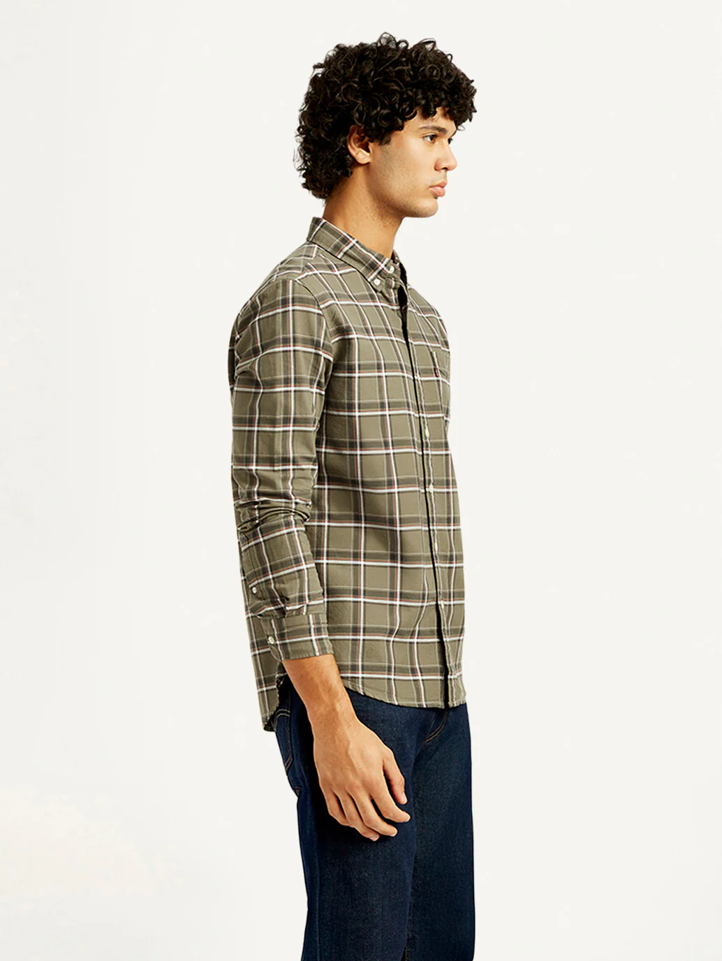 Men's Checkered Slim Fit Oxford Shirt - Image 4