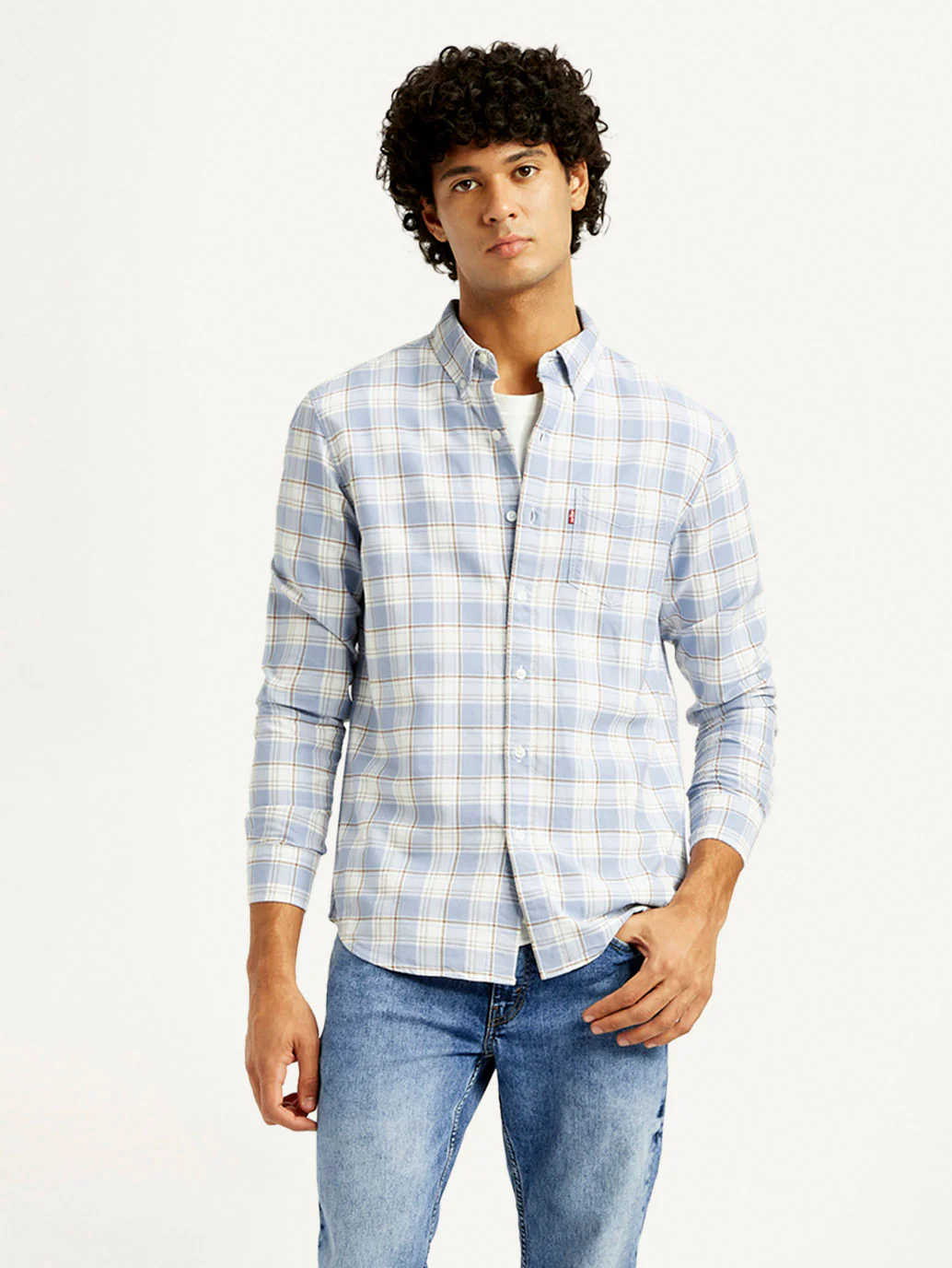 Men's Checkered Slim Fit Oxford Shirt - Image 2