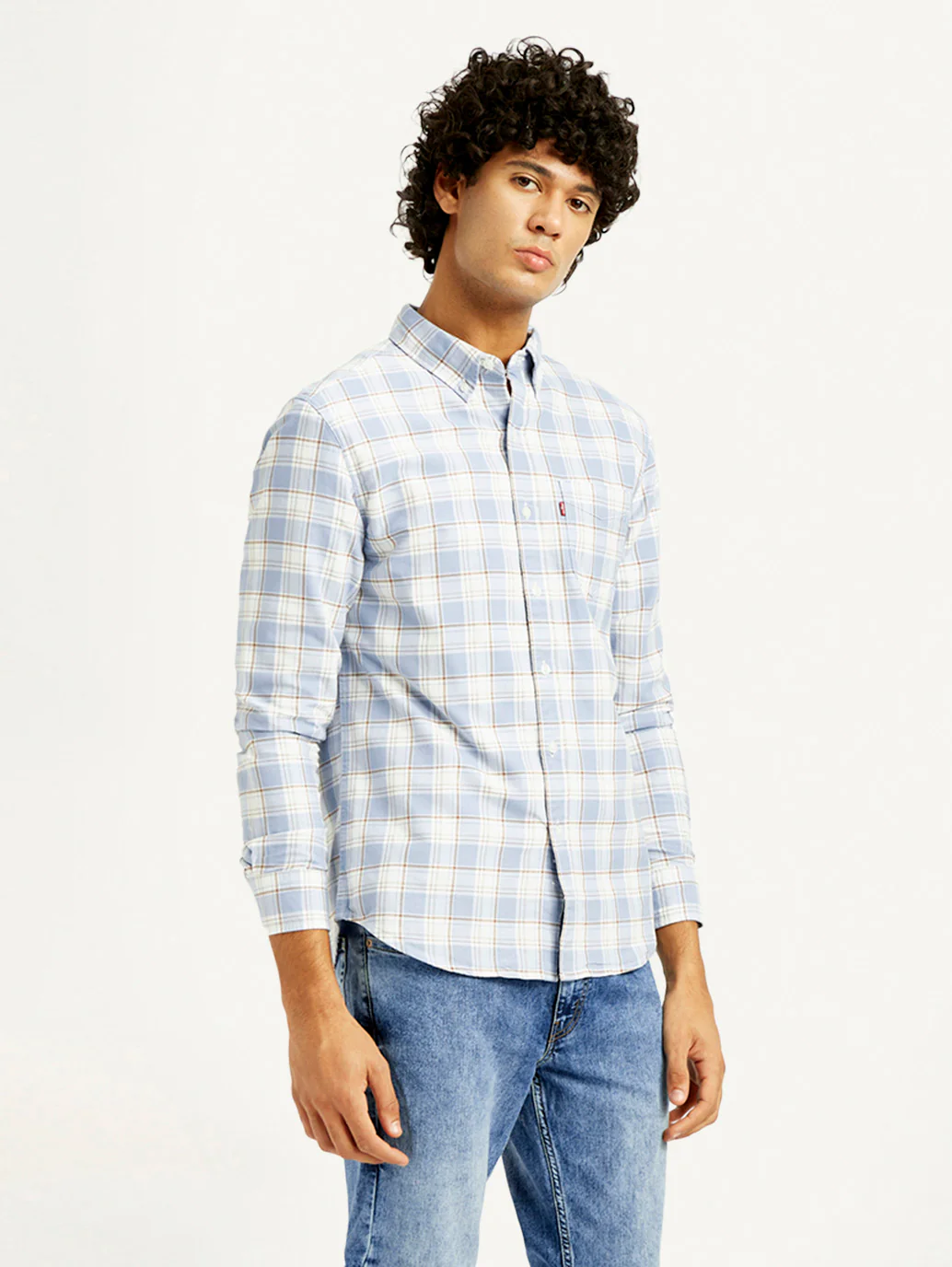 Men's Checkered Slim Fit Oxford Shirt - Image 6