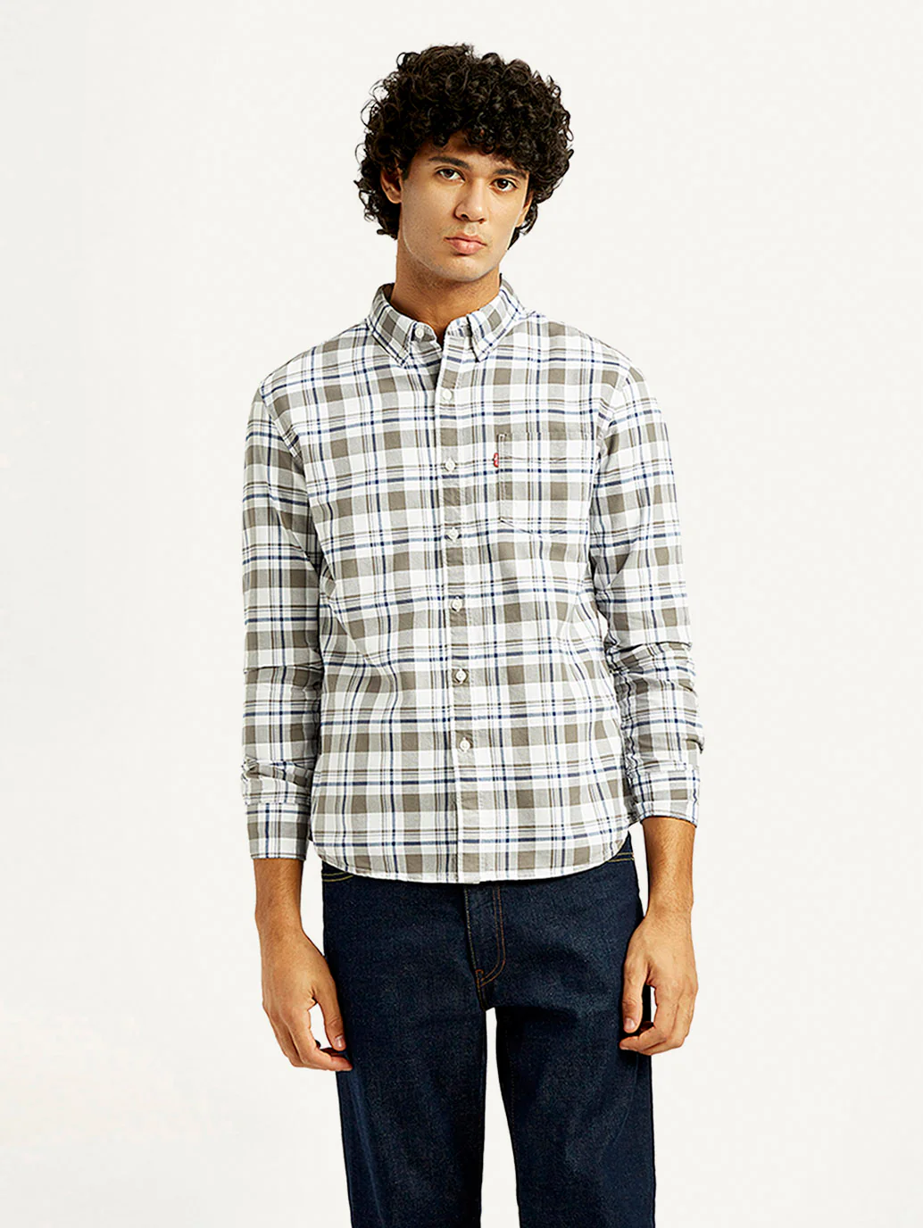 Men's Checkered Slim Fit Oxford Shirt - Image 3