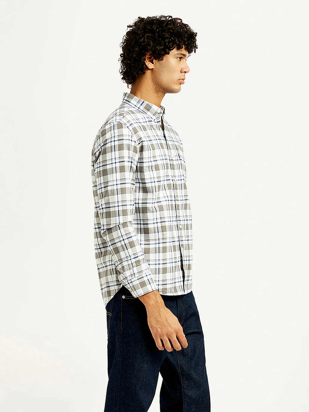 Men's Checkered Slim Fit Oxford Shirt - Image 6