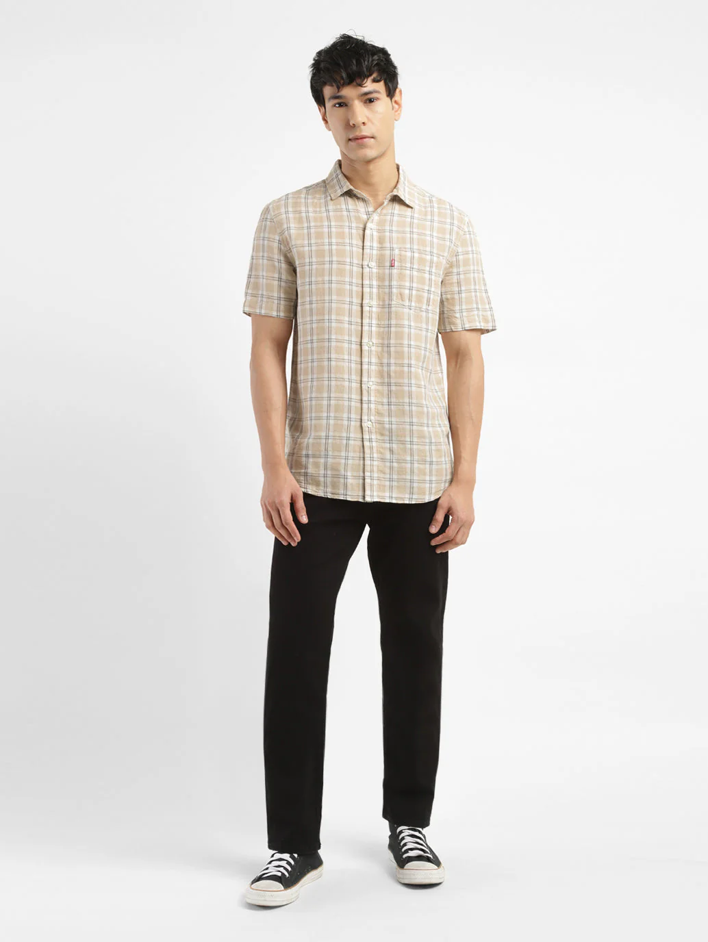 Men's Checkered Slim Fit Linen Shirt - Image 6