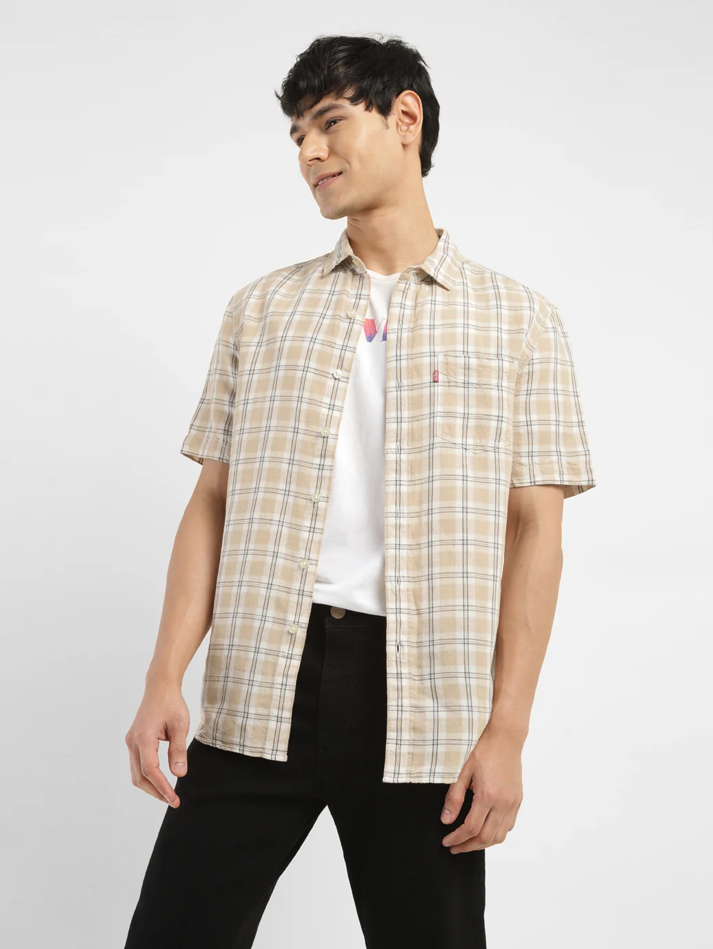 Men's Checkered Slim Fit Linen Shirt - Image 7