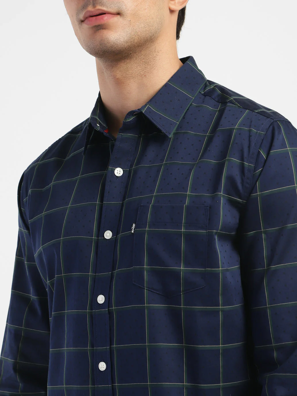 Men's Checkered Spread Collar Linen Shirt - Image 6