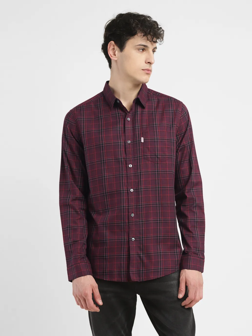 Men's Redloop Checkered Slim Fit Shirt - Image 2