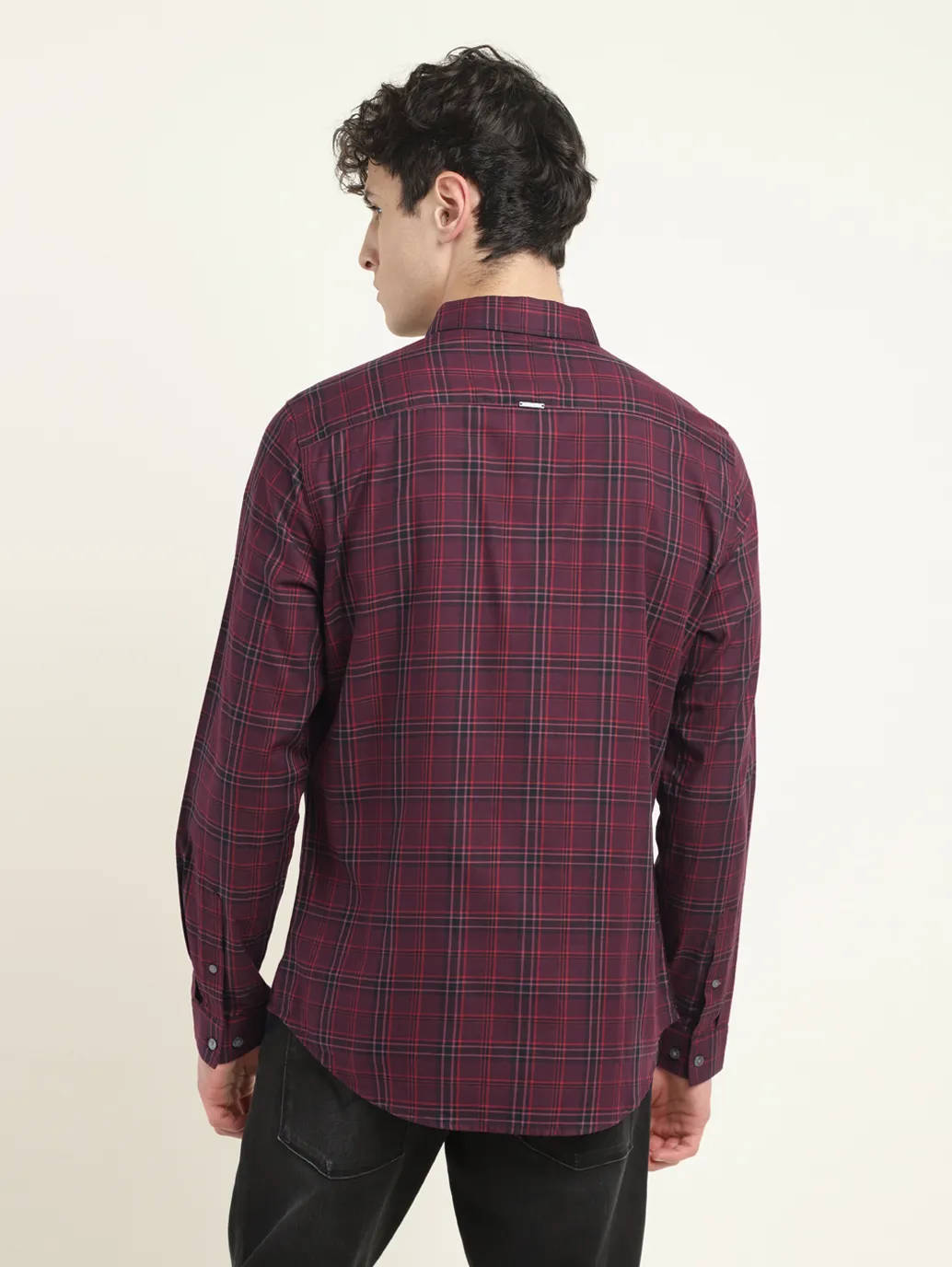 Men's Redloop Checkered Slim Fit Shirt - Image 3