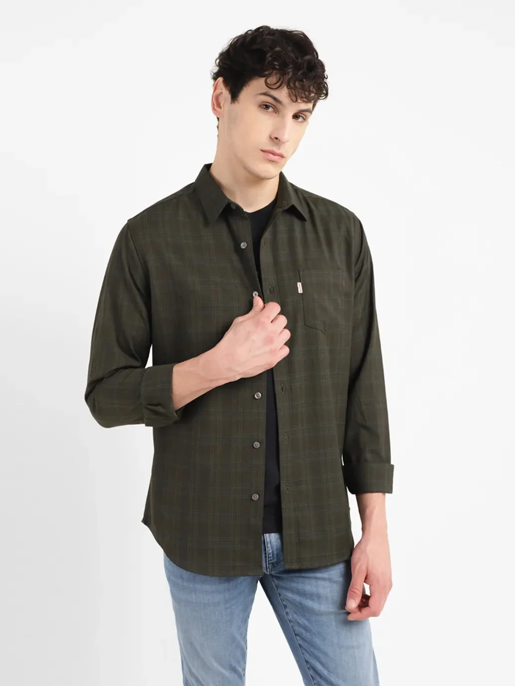 Men's Redloop Checkered Slim Fit Shirt