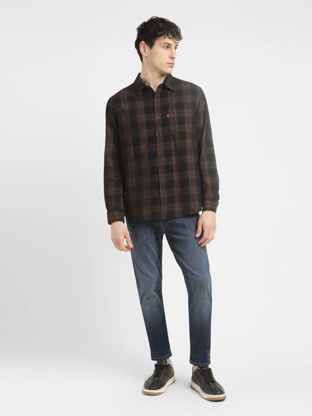 Men's Checkered Slim Fit Corduroy Shirt - Image 6