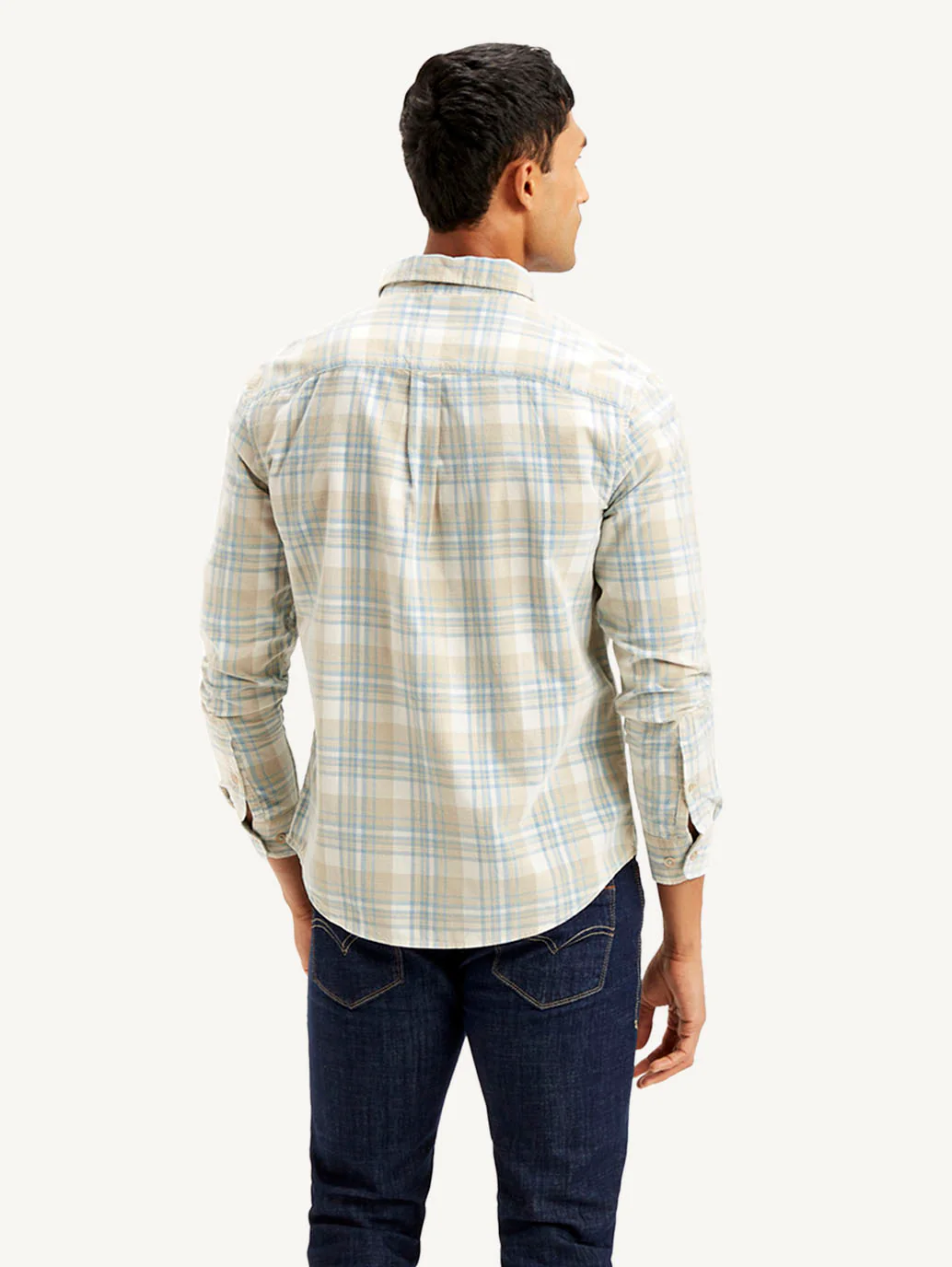 Men's Checkered Slim Fit Corduroy Shirt - Image 3