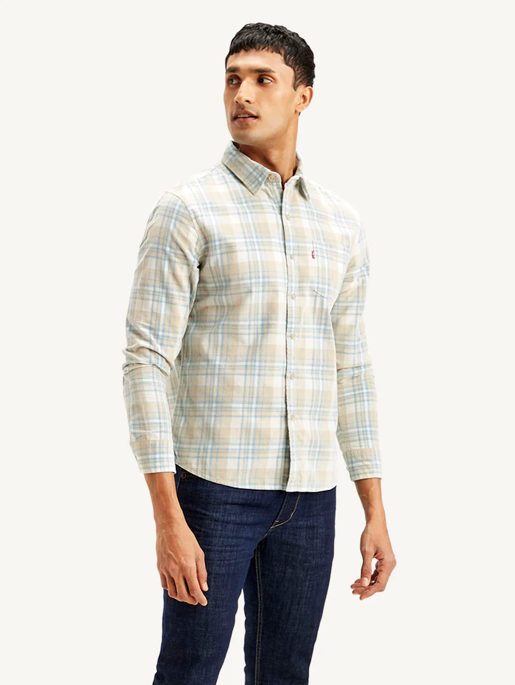 Men's Checkered Slim Fit Corduroy Shirt - Image 5